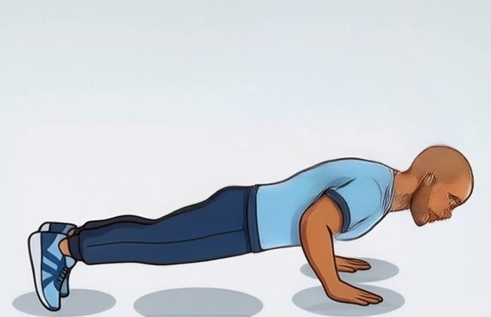 Push-up start position, illustrated